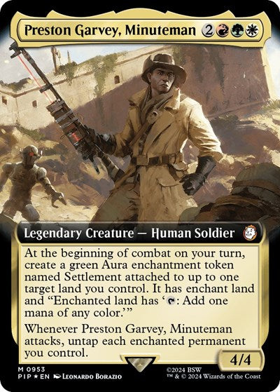Preston Garvey, Minuteman (Extended Art) (Surge Foil) (Universes Beyond: Fallout) Light Play Foil