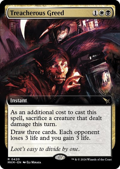 Treacherous Greed (Extended Art) (Murders at Karlov Manor) Near Mint Foil