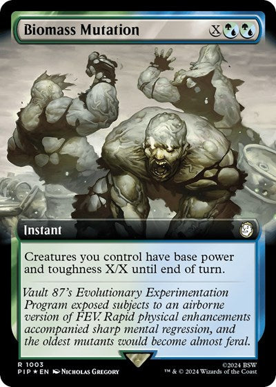 Biomass Mutation (Extended Art) (Surge Foil) (Universes Beyond: Fallout) Light Play Foil