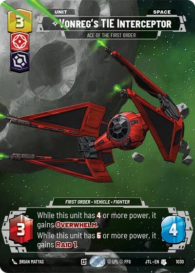 Vonreg's TIE Interceptor Ace of the First Order (Prestige) (Jump to Lightspeed) Near Mint