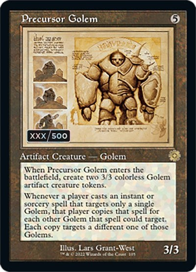 Precursor Golem (Schematic) (Serial Numbered) (The Brothers' War: Retro Frame Artifacts) Near Mint Foil