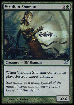 Viridian Shaman (10th Edition) Light Play Foil