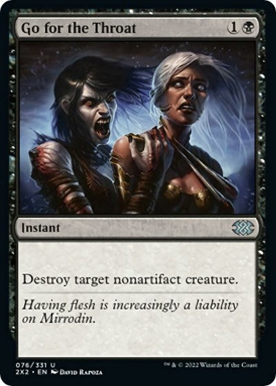 Go for the Throat (Double Masters 2022) Light Play Foil