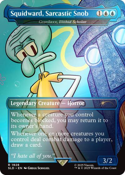 Squidward, Sarcastic Snob - Grazilaxx, Illithid Scholar (Rainbow Foil) (Secret Lair) Near Mint Foil