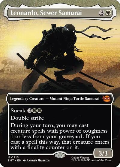 Leonardo, Sewer Samurai (Borderless) (Teenage Mutant Ninja Turtles) Near Mint Foil