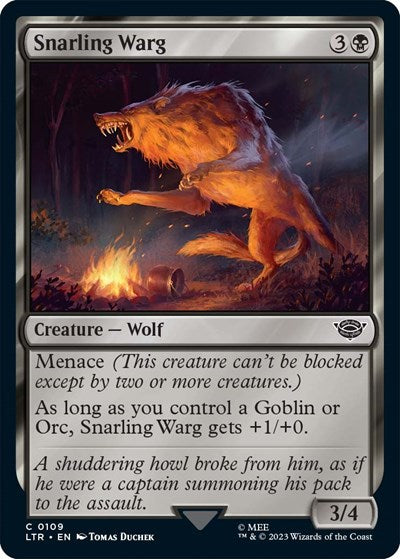 Snarling Warg (Universes Beyond: The Lord of the Rings: Tales of Middle-earth) Medium Play