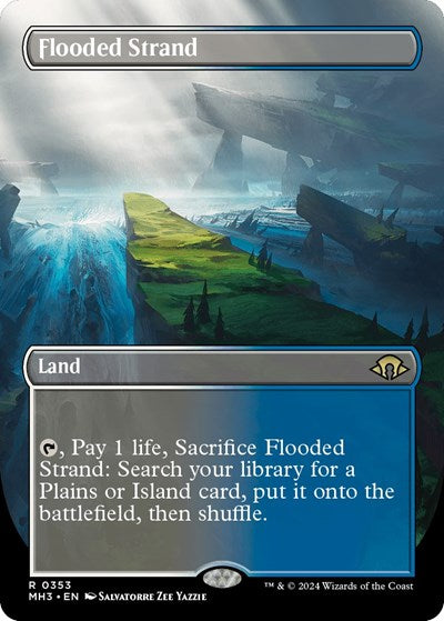 Flooded Strand (Borderless) (Modern Horizons 3) Light Play Foil