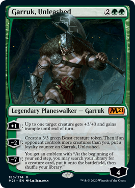 Garruk, Unleashed (Magic 2021 Core Set) Light Play Foil