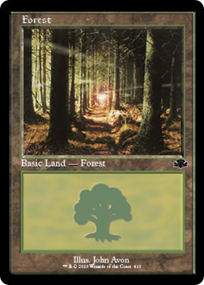 Forest (410) (Retro Frame) (Dominaria Remastered) Near Mint Foil