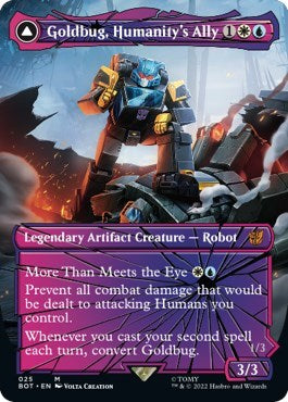 Goldbug, Humanity's Ally (Shattered Glass) (Universes Beyond: Transformers) Near Mint Foil