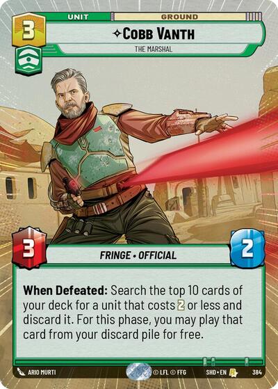 Cobb Vanth The Marshal (Hyperspace) (Shadows of the Galaxy) Near Mint Foil