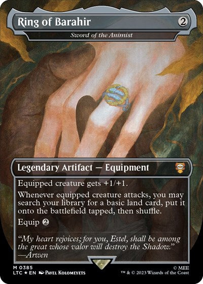 Ring of Barahir - Sword of the Animist (Surge Foil) (Commander: The Lord of the Rings: Tales of Middle-earth) Light Play Foil