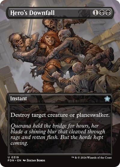 Hero's Downfall (Borderless) (Foundations) Near Mint Foil