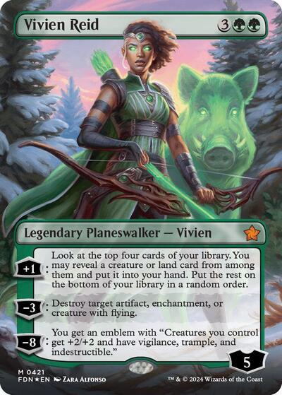 Vivien Reid (Borderless) (Mana Foil) (Foundations) Near Mint Foil