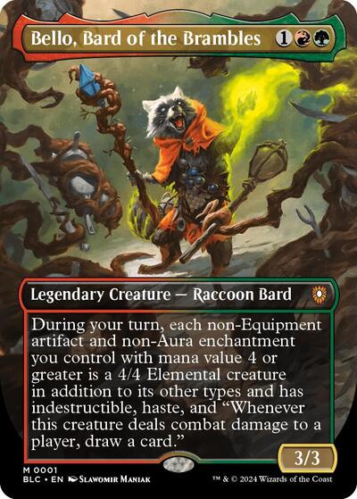 Bello, Bard of the Brambles (Borderless) (Commander: Bloomburrow) Near Mint