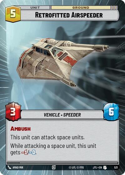 Retrofitted Airspeeder (Hyperspace) (Jump to Lightspeed) Near Mint