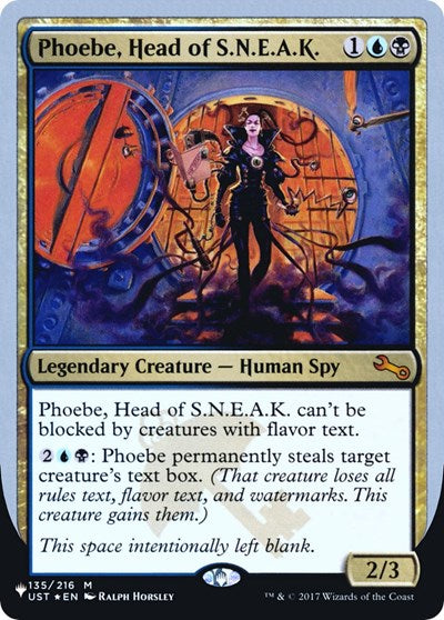 Phoebe, Head of S.N.E.A.K. (The List) Near Mint Foil
