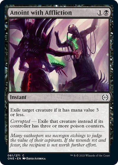 Anoint with Affliction (Phyrexia: All Will Be One) Medium Play Foil