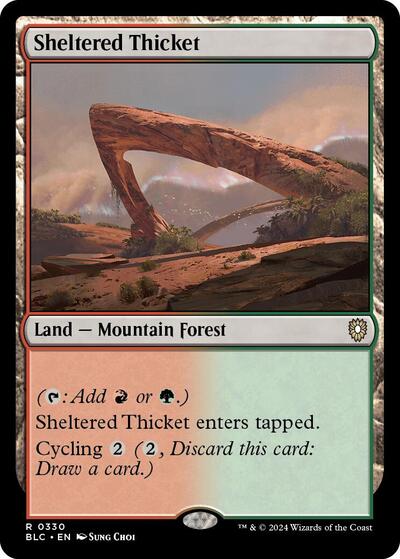 Sheltered Thicket (Commander: Bloomburrow) Light Play