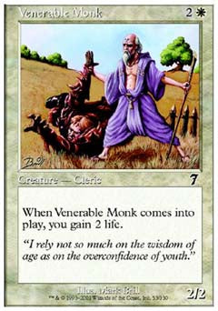 Venerable Monk (7th Edition) Light Play Foil