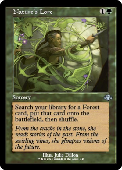 Nature's Lore (Retro Frame) (Dominaria Remastered) Light Play