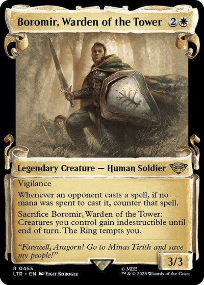 Boromir, Warden of the Tower (Showcase Scrolls) (Universes Beyond: The Lord of the Rings: Tales of Middle-earth) Near Mint Foil