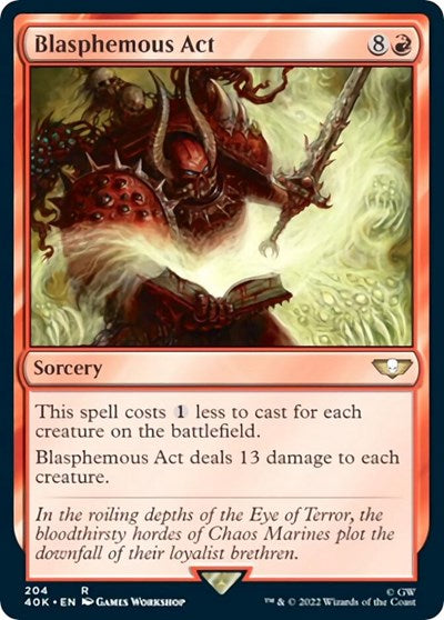 Blasphemous Act (Surge Foil) (Universes Beyond: Warhammer 40K) Near Mint Foil