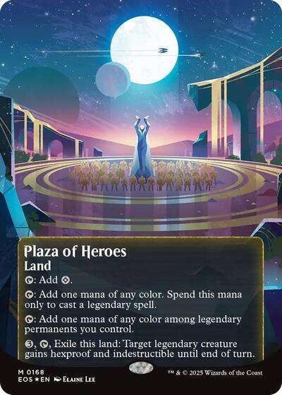 Plaza of Heroes (0168) (Borderless) (Galaxy Foil) (Stellar Sights) Near Mint Foil
