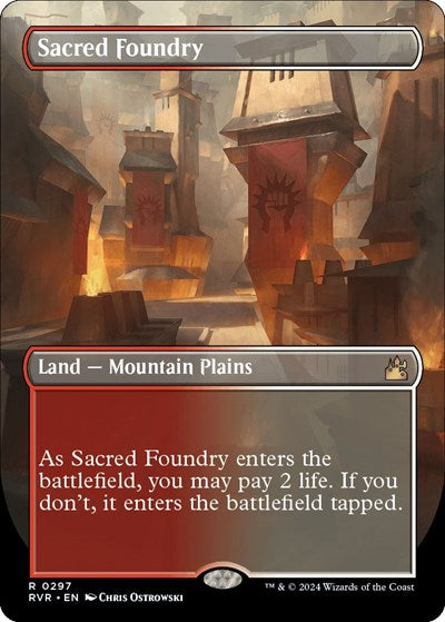 Sacred Foundry (Borderless) (Ravnica Remastered) Light Play Foil