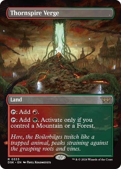Thornspire Verge (Borderless) (Duskmourn: House of Horror) Medium Play