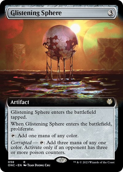 Glistening Sphere (Extended Art) (Commander: Phyrexia: All Will Be One) Light Play