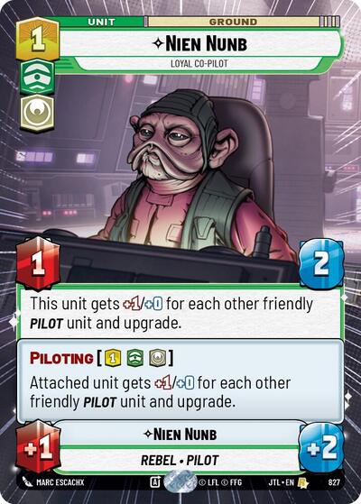 Nien Nunb Loyal Co-Pilot (Hyperspace Foil) (Jump to Lightspeed) Near Mint Foil