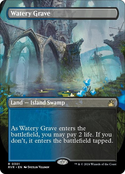Watery Grave (Borderless) (Ravnica Remastered) Light Play Foil