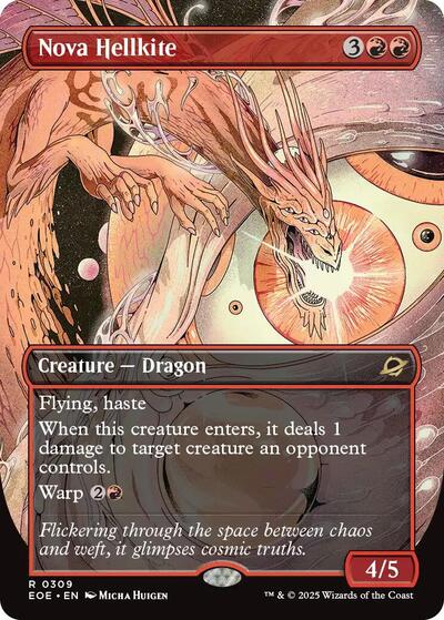 Nova Hellkite (Borderless) (Edge of Eternities) Medium Play Foil