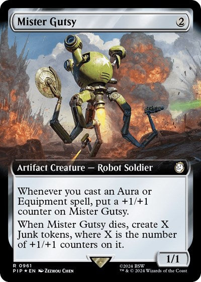 Mister Gutsy (Extended Art) (Surge Foil) (Universes Beyond: Fallout) Light Play Foil