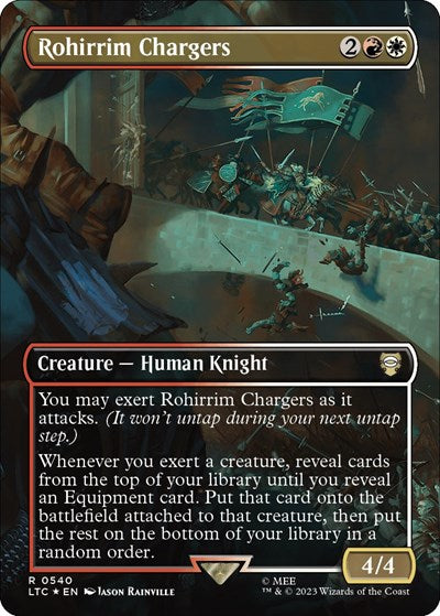 Rohirrim Chargers (Borderless) (Surge Foil) (Commander: The Lord of the Rings: Tales of Middle-earth) Light Play Foil