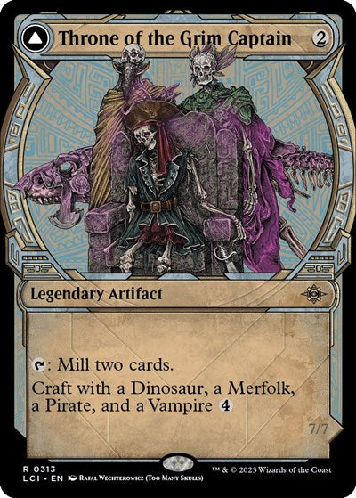 Throne of the Grim Captain (Showcase) (The Lost Caverns of Ixalan) Light Play Foil