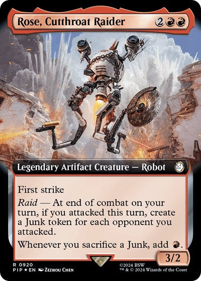 Rose, Cutthroat Raider (Extended Art) (Surge Foil) (Universes Beyond: Fallout) Medium Play Foil