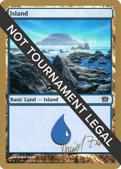 Island (335) - 2003 Daniel Zink (8ED) (World Championship Decks) Medium Play