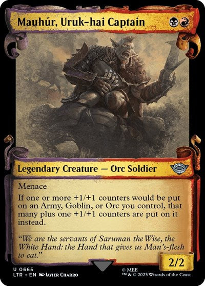 Mauhur, Uruk-hai Captain (Showcase Scrolls) (Universes Beyond: The Lord of the Rings: Tales of Middle-earth) Near Mint Foil