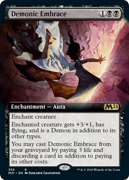 Demonic Embrace (Extended Art) (Magic 2021 Core Set) Near Mint