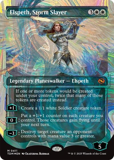 Elspeth, Storm Slayer (Showcase) (Halo Foil) (Tarkir: Dragonstorm) Near Mint Foil