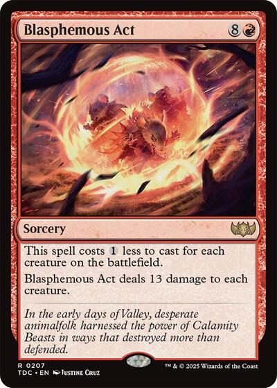 Blasphemous Act (Commander: Tarkir: Dragonstorm) Light Play