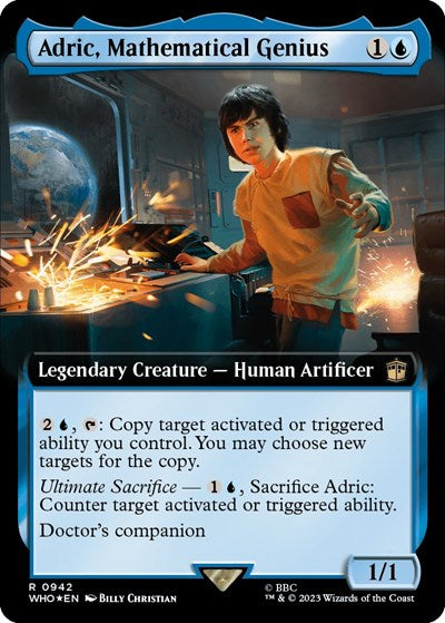 Adric, Mathematical Genius (Extended Art) (Surge Foil) (Universes Beyond: Doctor Who) Light Play Foil