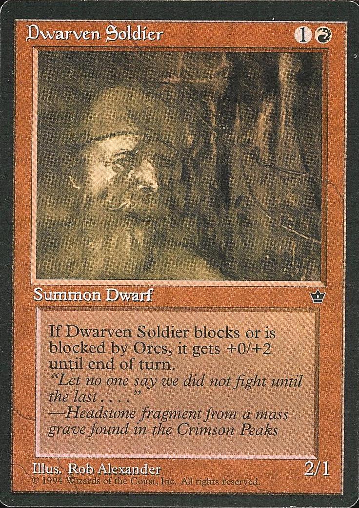 Dwarven Soldier (1) (Fallen Empires) Heavy Play