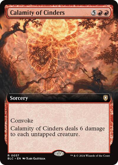 Calamity of Cinders (Extended Art) (Commander: Bloomburrow) Light Play