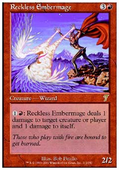 Reckless Embermage (7th Edition) Near Mint Foil