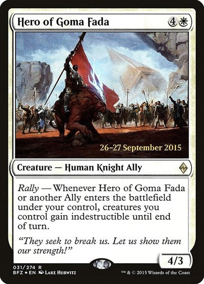Hero of Goma Fada (Promos: Prerelease Cards) Light Play Foil