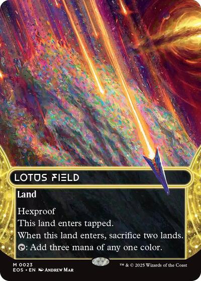 Lotus Field (0023) (Borderless) (Stellar Sights) Light Play Foil