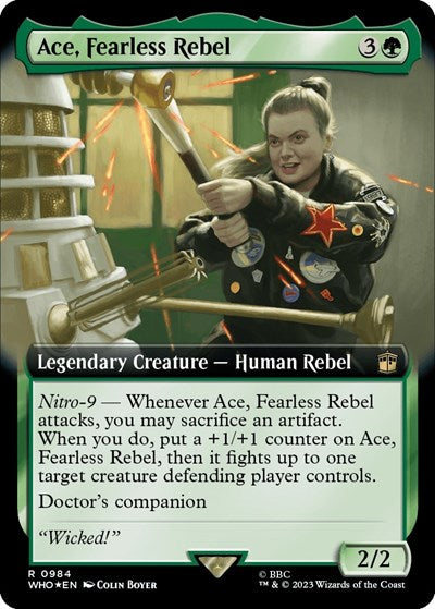 Ace, Fearless Rebel (Extended Art) (Surge Foil) (Universes Beyond: Doctor Who) Light Play Foil